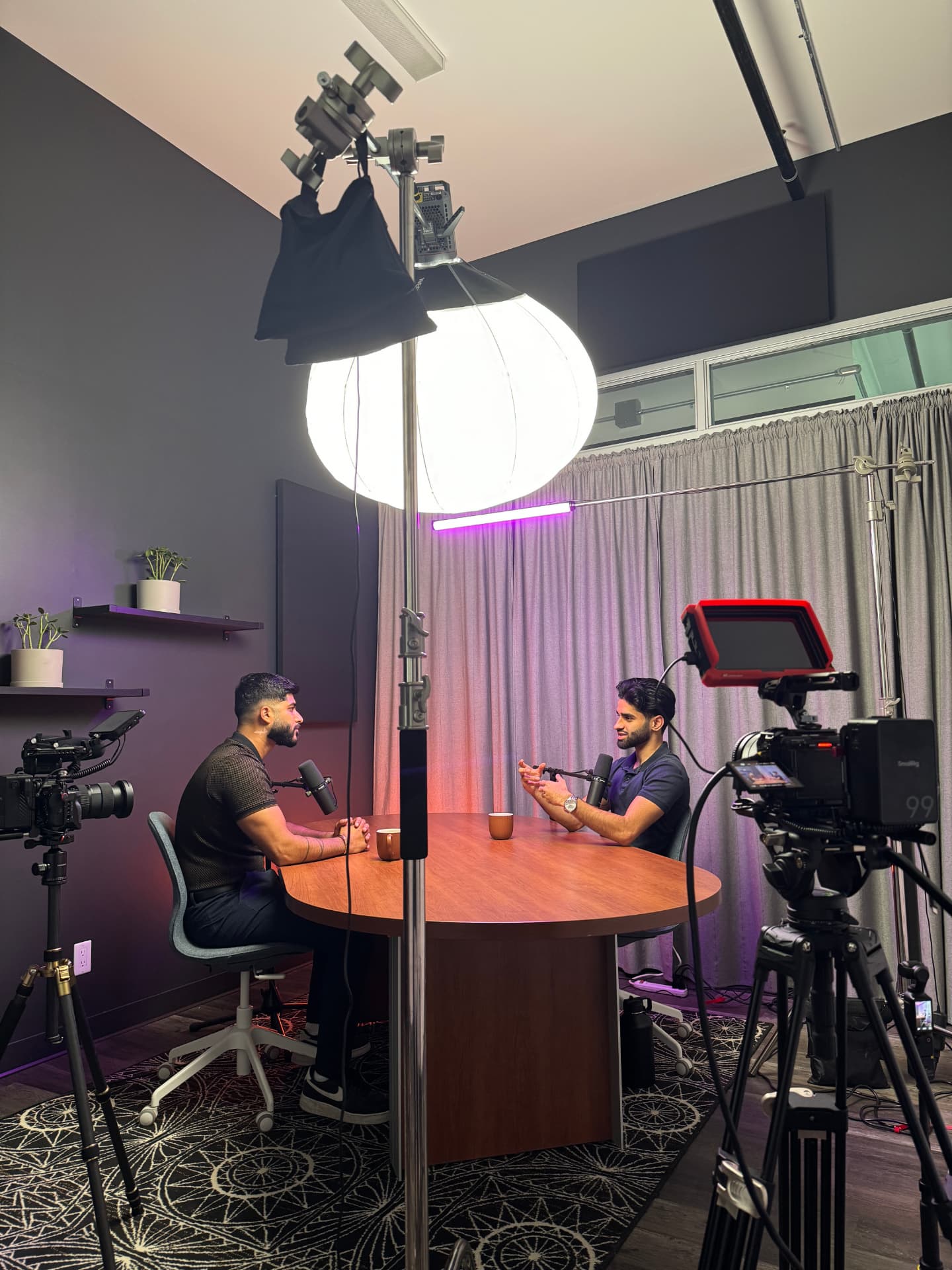 Podcast-style shoot with two cameras